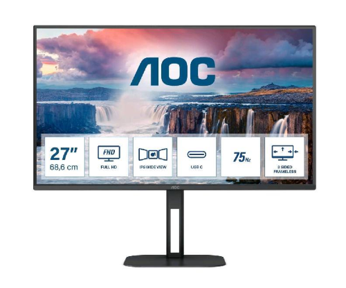 AOC MONITOR 27 LED IPS 16:9 FHD 1MS 300 CDM, USB-C, HDMI, MULTIMEDIALE